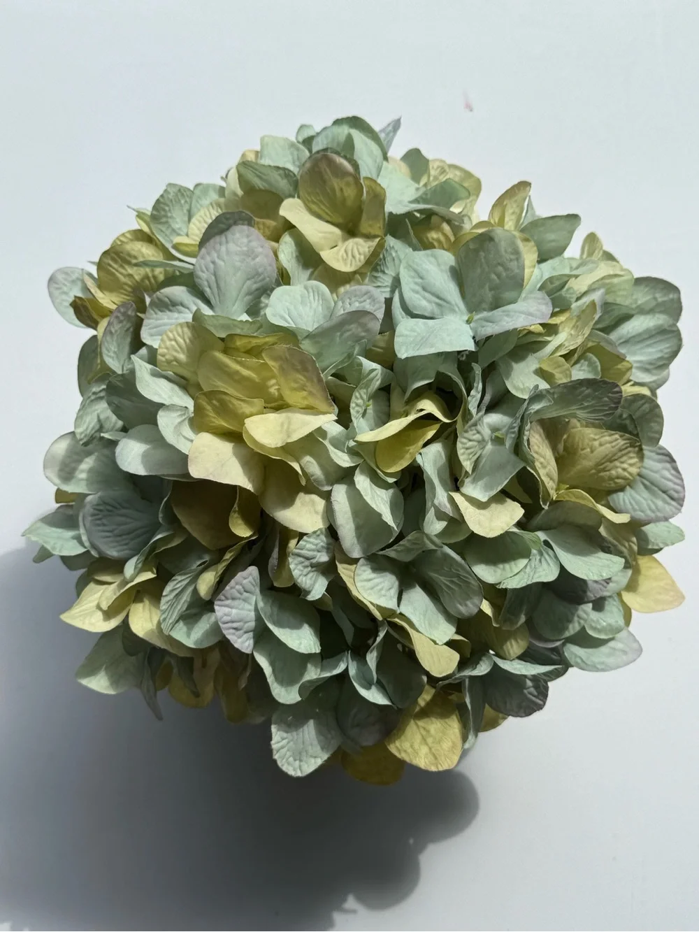 Cream glossy crackled style pot with artificial plants decor
